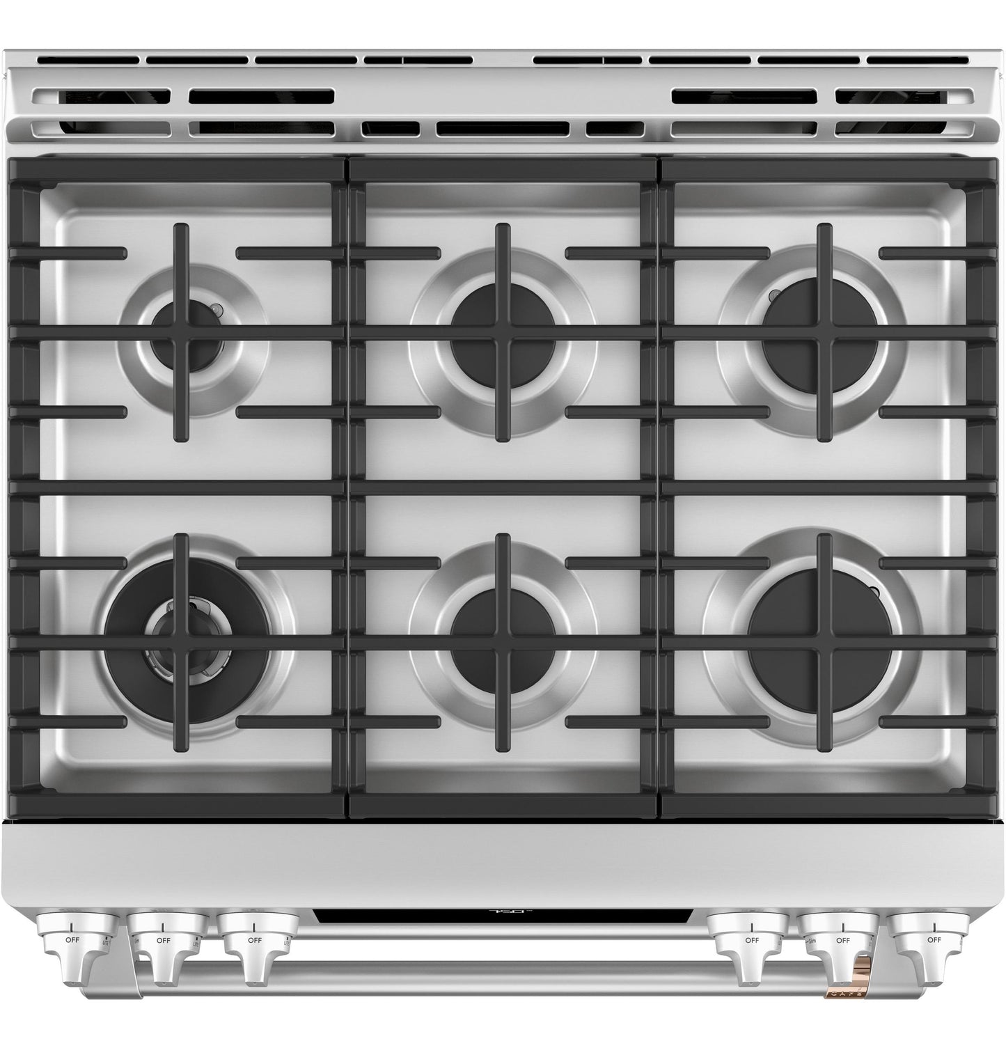 CAFE  30" Smart Slide-In, Front-Control, Gas Double-Oven Range with Convection in Stainless Steel - CGS750P2MS1