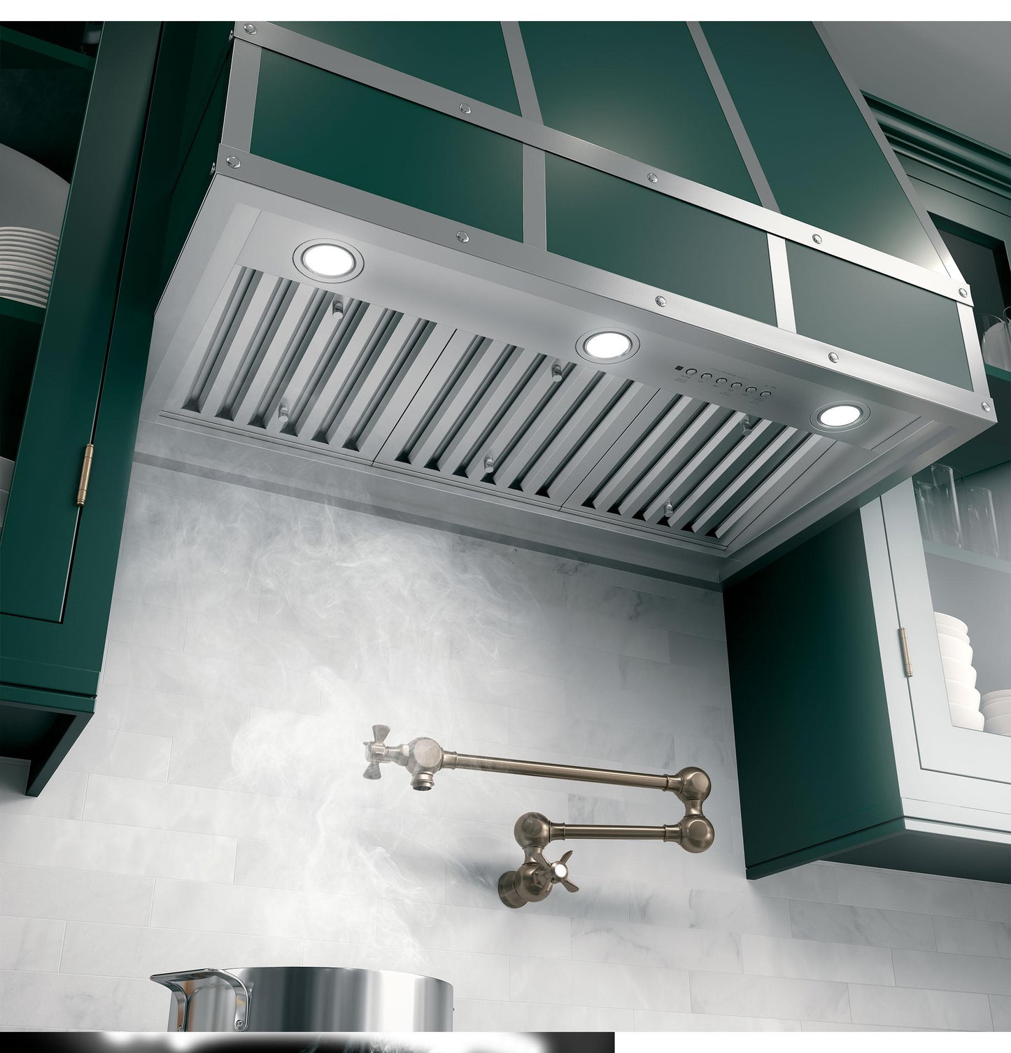 CAFE 36" Smart Designer Custom Insert w/ Dimmable LED Lighting in Stainless Steel - UVC9360SLSS