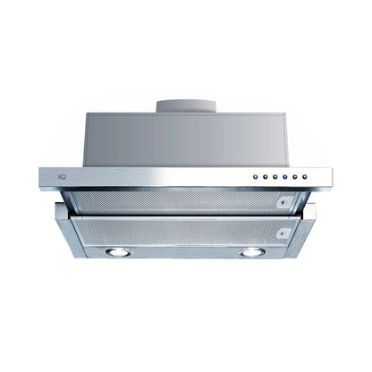 XO APPLIANCE XOC30SC 30" CCC 600/395 CFM Under Cabinet Glide Out Visor Italian Made in Stainless Steel - XOC30SC