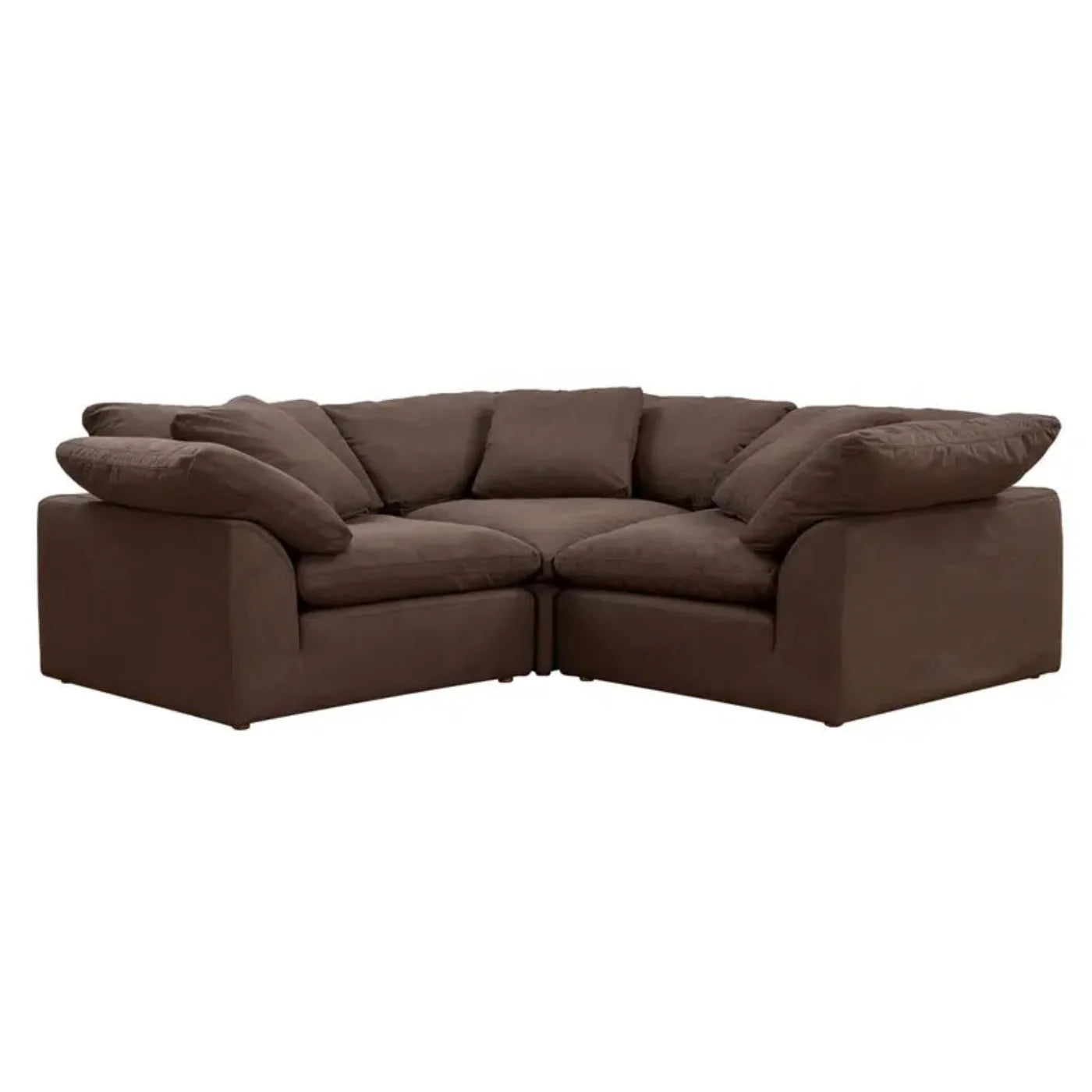 Sunset Trading Cloud Puff 3 Piece 88" Wide Slipcovered Modular Sectional Small L Shaped Sofa - SU-1458-88-3C