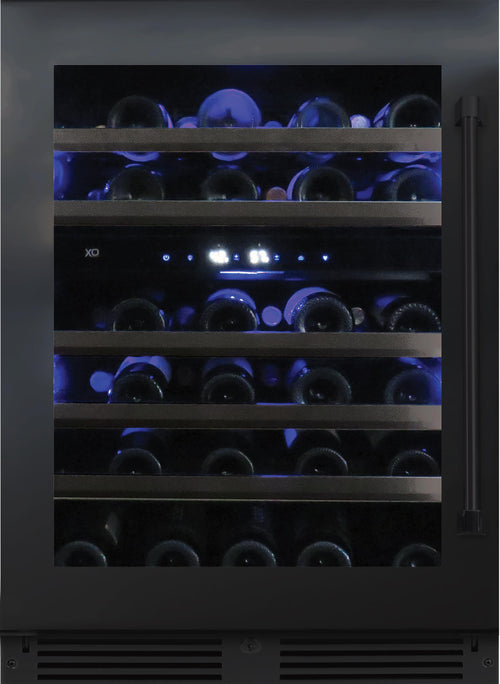 XO APPLIANCE XOU24WDZGBSL Dual Zone Wine Cooler, 24" Black Stainless, Left Hinge Black in Stainless Steel - XOU24WDZGBSL