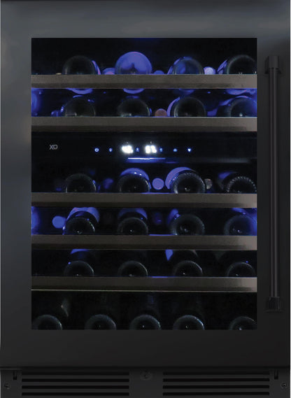 XO APPLIANCE XOU24WDZGBSL Dual Zone Wine Cooler, 24" Black Stainless, Left Hinge Black in Stainless Steel - XOU24WDZGBSL