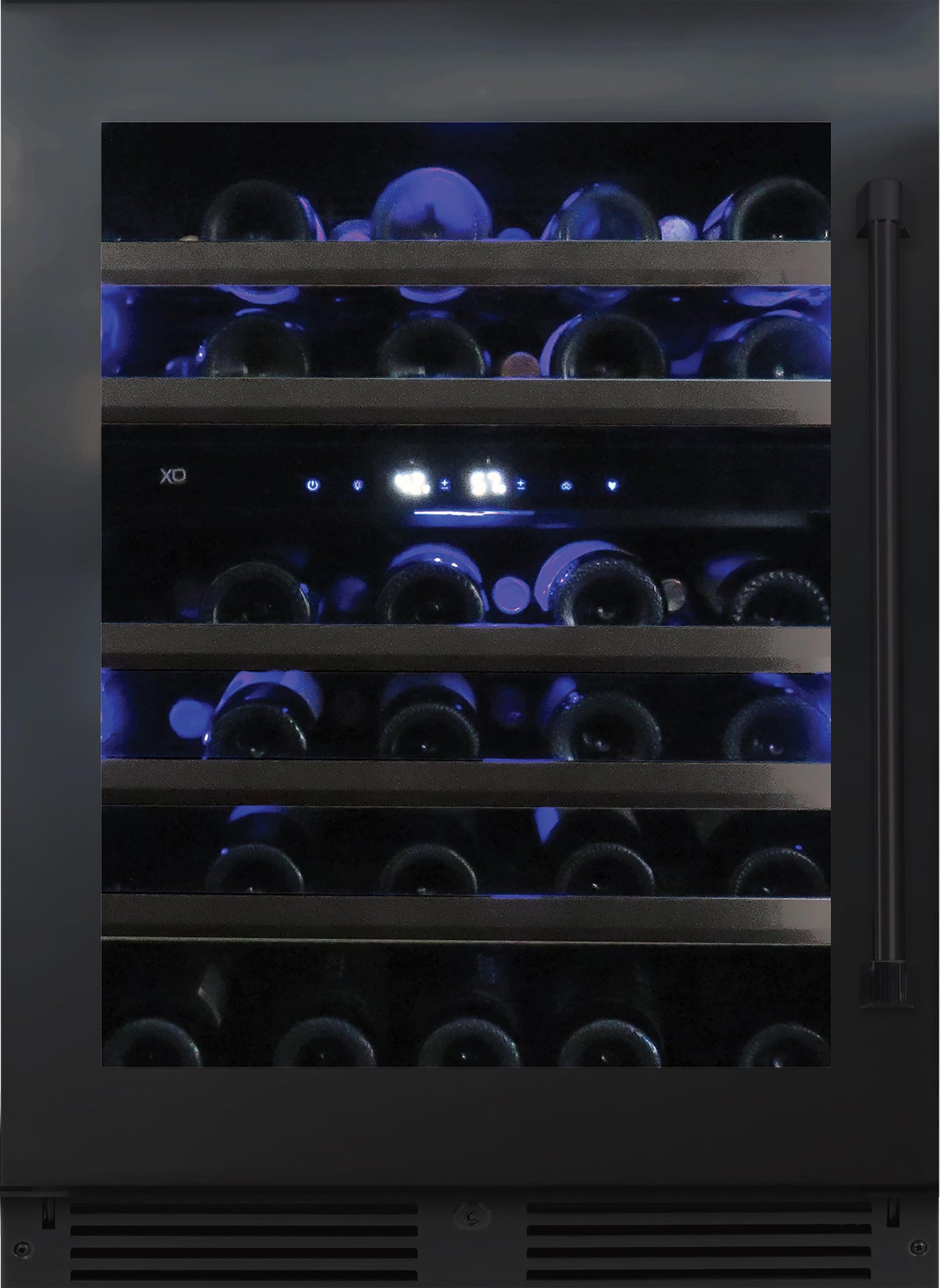 XO APPLIANCE XOU24WDZGBSL Dual Zone Wine Cooler, 24" Black Stainless, Left Hinge Black in Stainless Steel - XOU24WDZGBSL