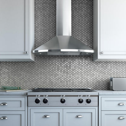 XO APPLIANCE XOS36SC 36" CCC 600/395 CFM Italian Made Wall Mount Chimney Range Hood in Stainless Steel - XOS36SC
