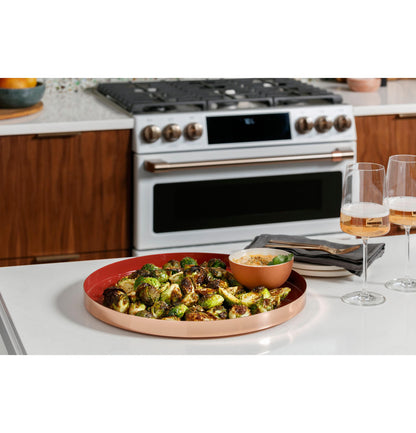 CAFE  30" Smart Slide-In, Front-Control, Radiant and Convection Range White - CES700P4MW2