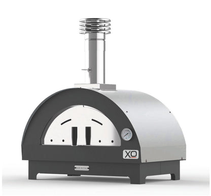 XO APPLIANCE XOPIZZA1SS Tabletop 24" x 16" Wood-Fired Oven in Stainless Steel On Black  - XOPIZZA1SS