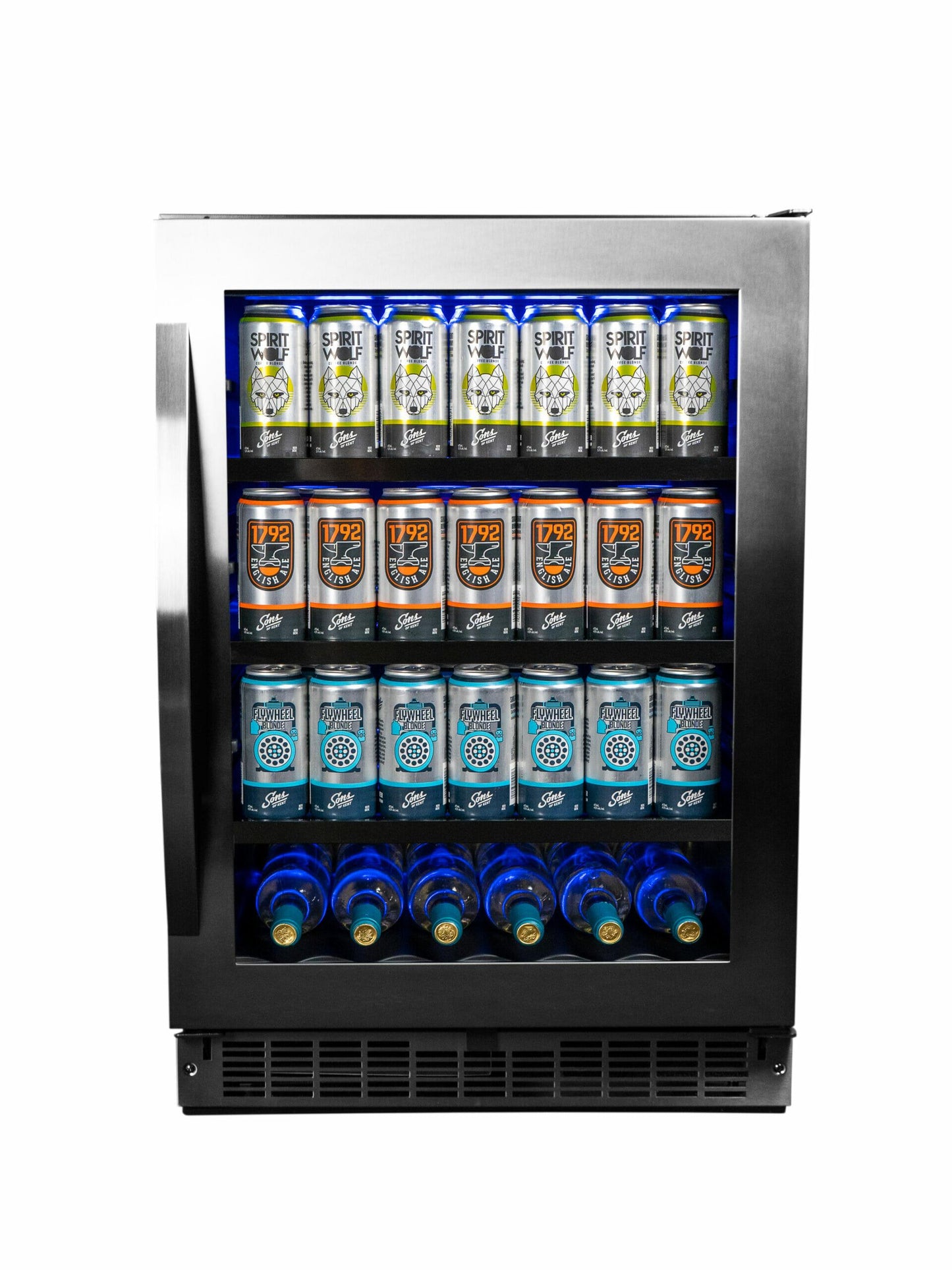 SILHOUETTE Silhouette - 24" Built-in Beverage Center In Black in Stainless Steel - SSBC056D3BS
