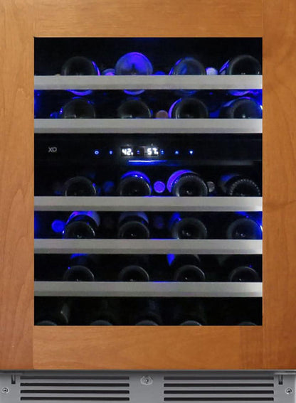 XO APPLIANCE XOU24WDZGOR 24" Wine Cooler, Dual Zone Panel Ready Glass, Right Hinge Custom Panel Ready - XOU24WDZGOR