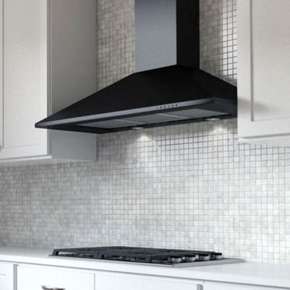 XO APPLIANCE XOB36BC 36" CCC 600/395 CFM Italian Made Wall Mount Chimney Range Hood Black - XOB36BC