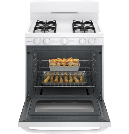 HOTPOINT Hotpoint 30" Free-Standing Gas Range with Cordless Battery Ignition White - RGBS200DMWW