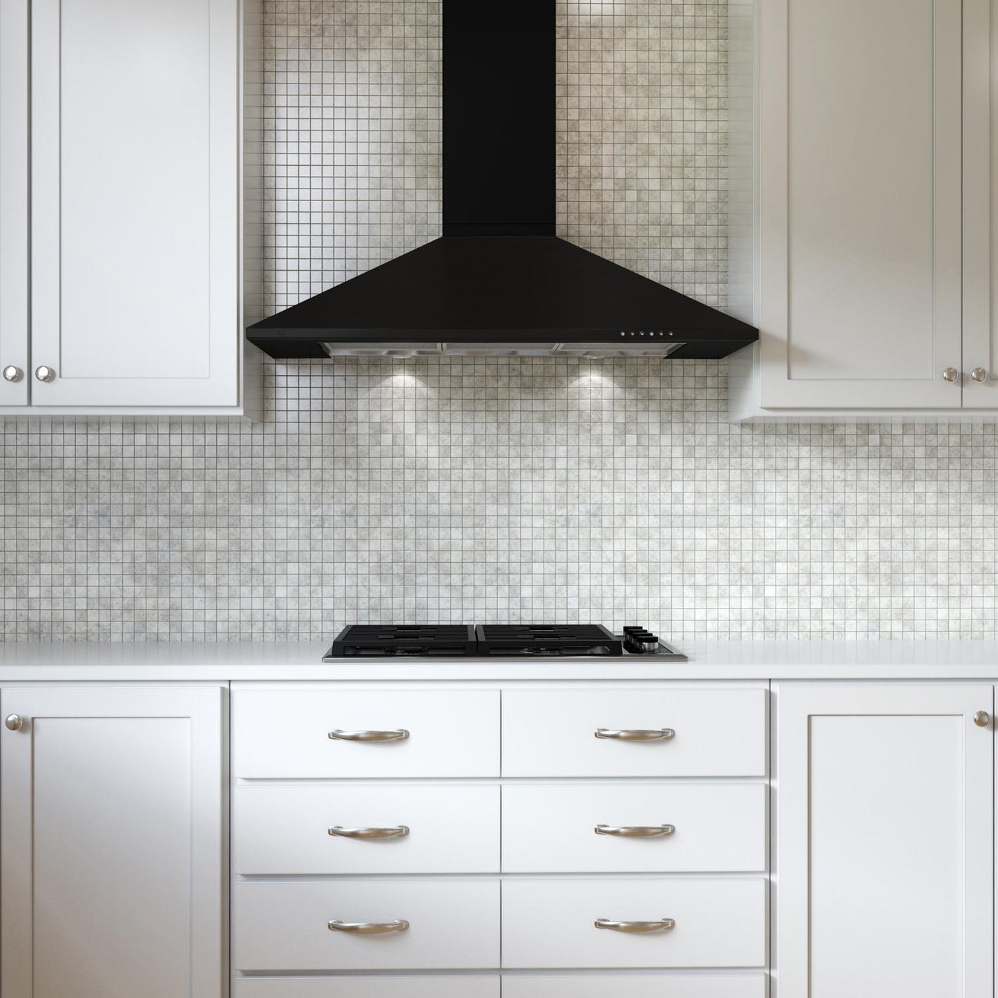 XO APPLIANCE XOB36BC 36" CCC 600/395 CFM Italian Made Wall Mount Chimney Range Hood Black - XOB36BC