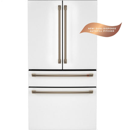 CAFE  ENERGY STAR 28.7 Cu. Ft. Smart 4-Door French-Door Refrigerator With Dual-Dispense AutoFill Pitcher White - CGE29DP4TW2