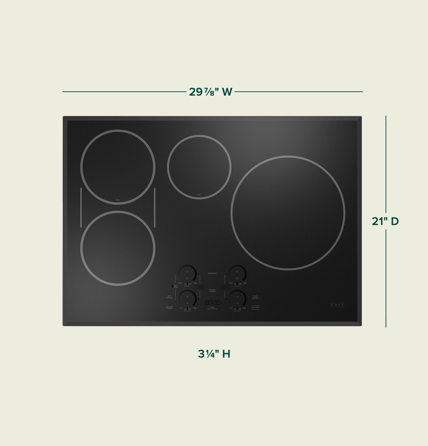 CAFE  Series ENERGY STAR  30" Built-In Touch Control Induction Cooktop Black - CHP90301TBB