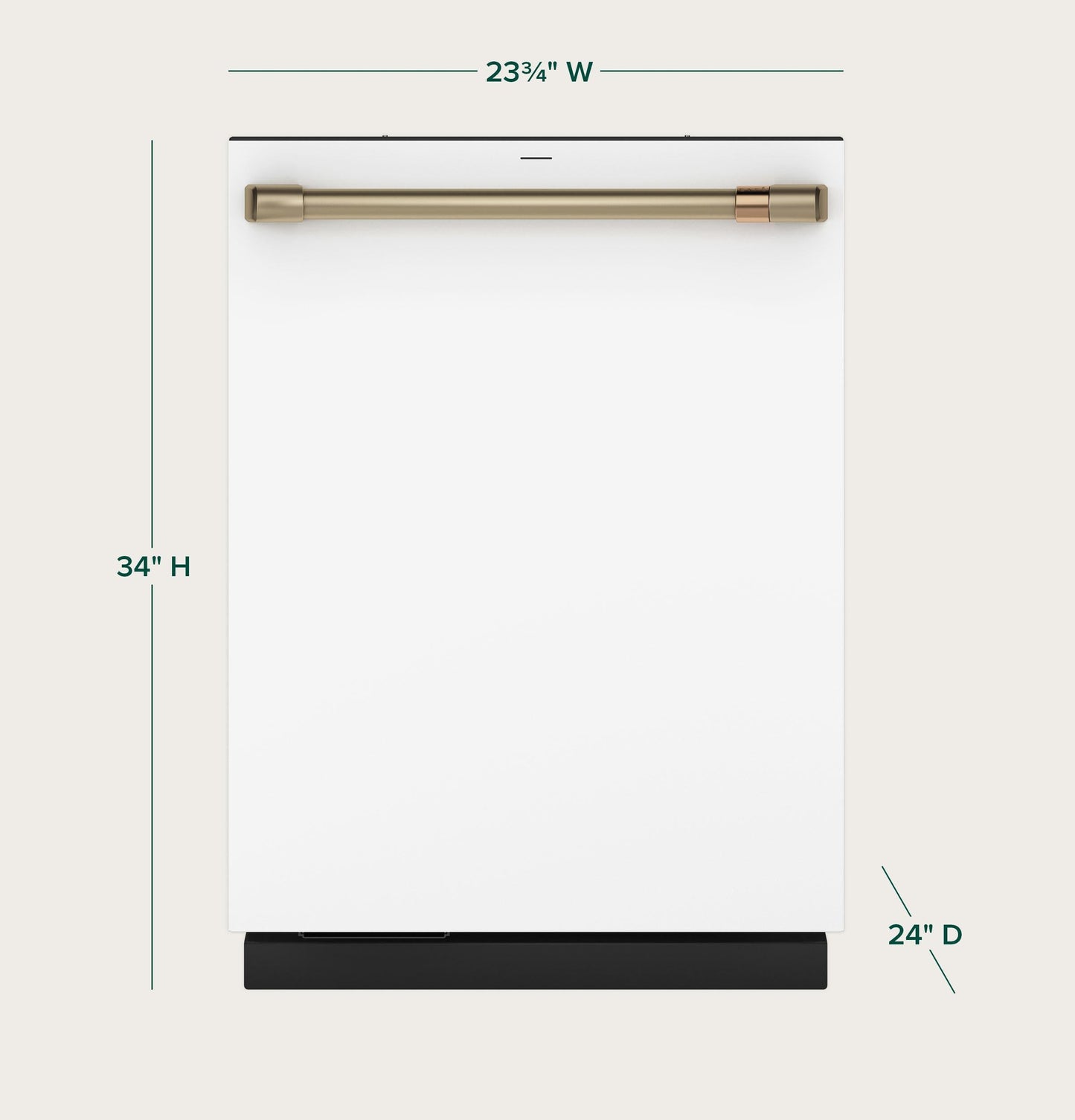 CAFE CustomFit ENERGY STAR Stainless Interior Smart Dishwasher with Ultra Wash Top Rack and Dual Convection Ultra Dry, LED Lights, 39 dBA White - CDT888P4VW2