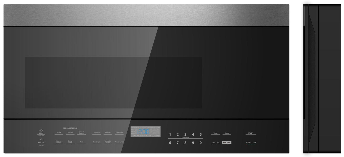 XO APPLIANCE XOOTR30BS 30" Over-The-Range Microwave Oven in Black Glass with in Stainless Steel Trim Black On Stainless - XOOTR30BS