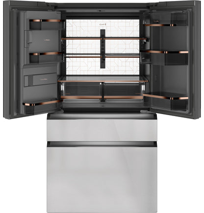 CAFE ENERGY STAR 27.8 Cu. Ft. Smart 4-Door French-Door Refrigerator in Platinum Glass Gray - CVE28DM5NS5