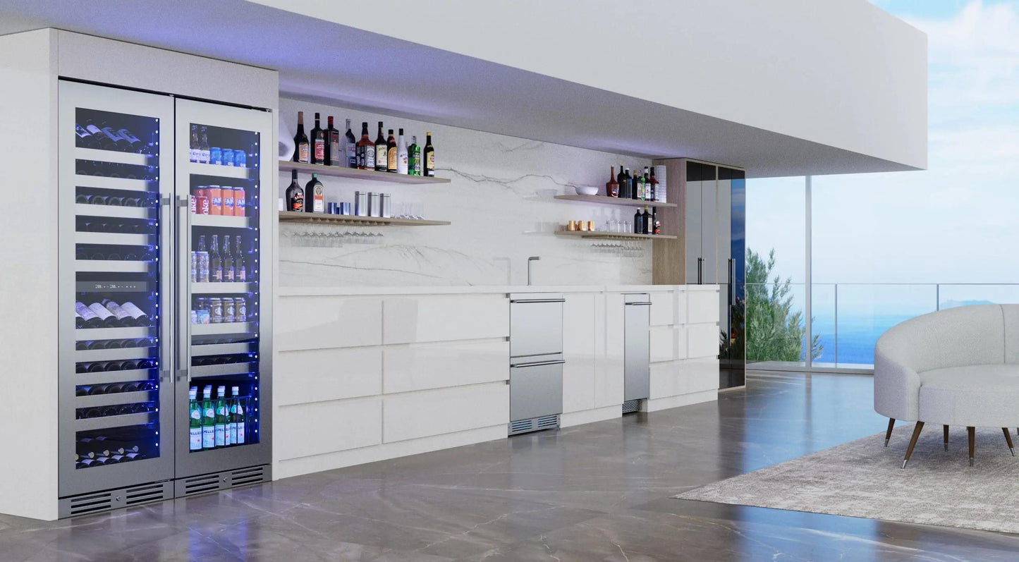 XO APPLIANCE XOU2470WGB Tall Single Zone Wine Cooler, Black Glass Black - XOU2470WGB