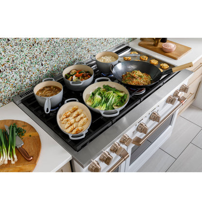 CAFE  48" Smart Dual-Fuel Commercial-Style Range with 6 Burners and Griddle (Natural Gas) Black - C2Y486P3TD1