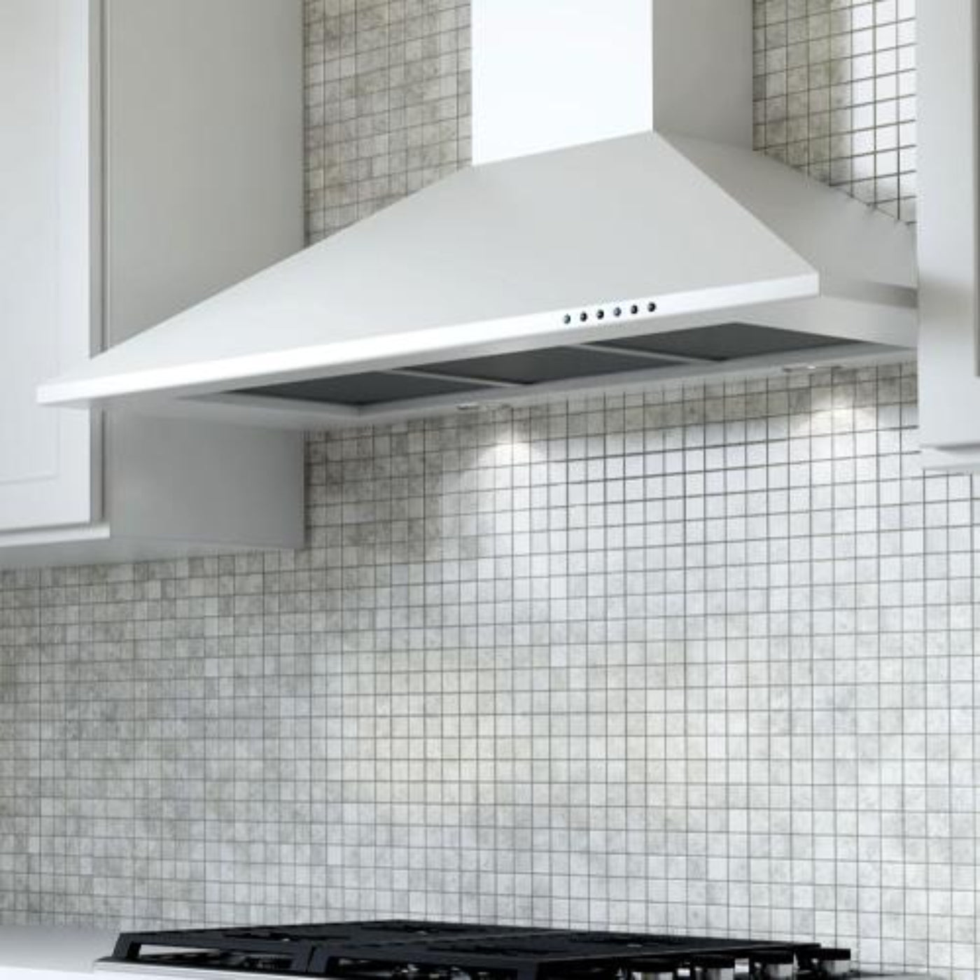 XO APPLIANCE XOB30WC 30" CCC 600/395 CFM Italian Made Wall Mount Chimney Range Hood White - XOB30WC
