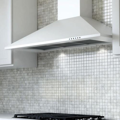 XO APPLIANCE XOB30WC 30" CCC 600/395 CFM Italian Made Wall Mount Chimney Range Hood White - XOB30WC