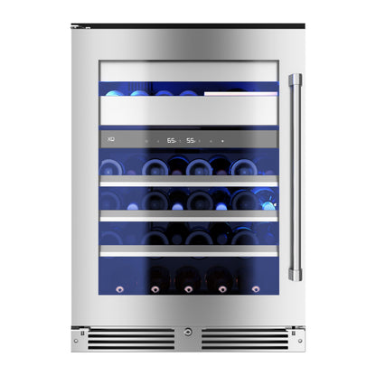 XO APPLIANCE XOU24WWGSL Wine and Weed 24" in Stainless Steel Glass, Left Hinge in Stainless Steel - XOU24WWGSL