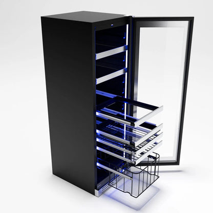 XO APPLIANCE XOU2470BCGS Tall Beverage Center, Glass with in Stainless Steel Trim in Stainless Steel - XOU2470BCGS