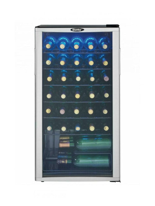 DANBY Danby 36 Bottle Free-Standing Wine Cooler in Platinum in Stainless Steel Look - DWC350BLP