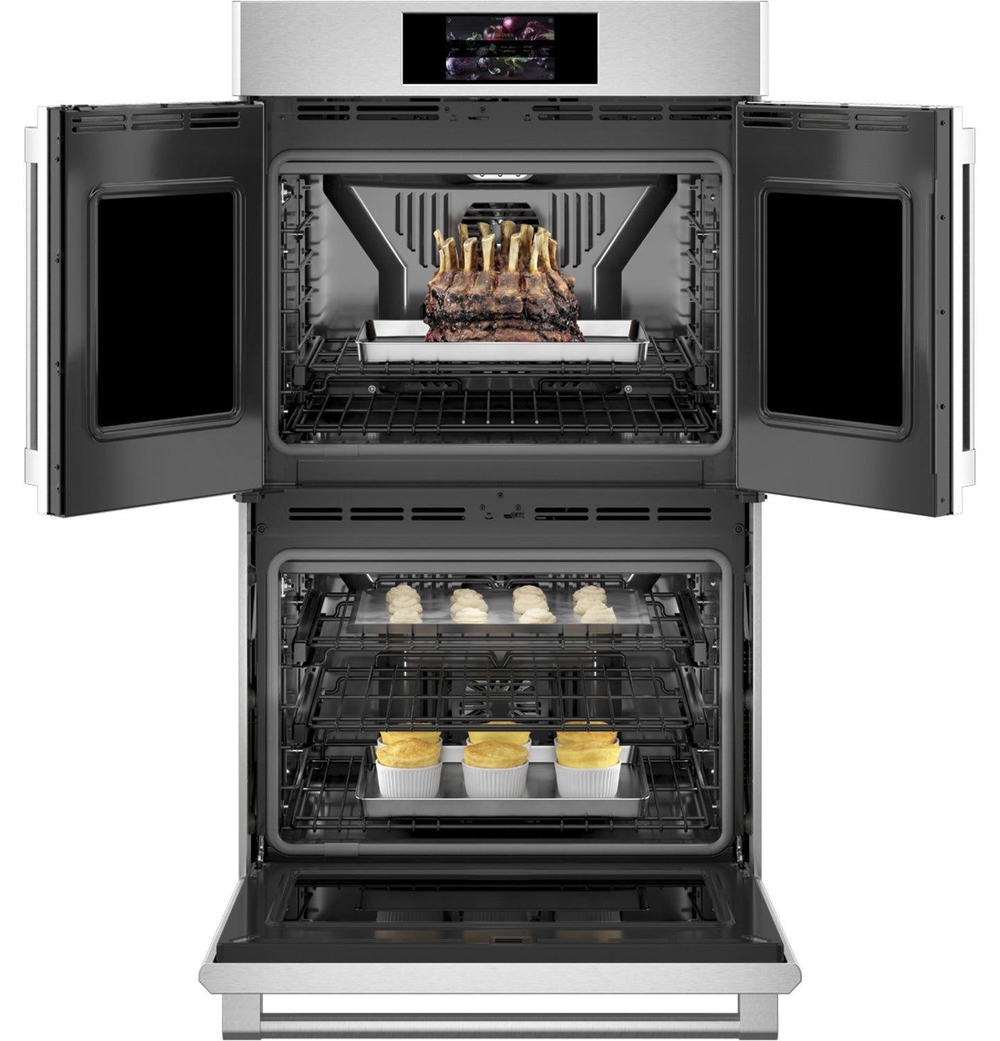MONOGRAM Monogram 30" Statement French-Door Double Wall Oven in Stainless Steel - ZTDX1FPSNSS