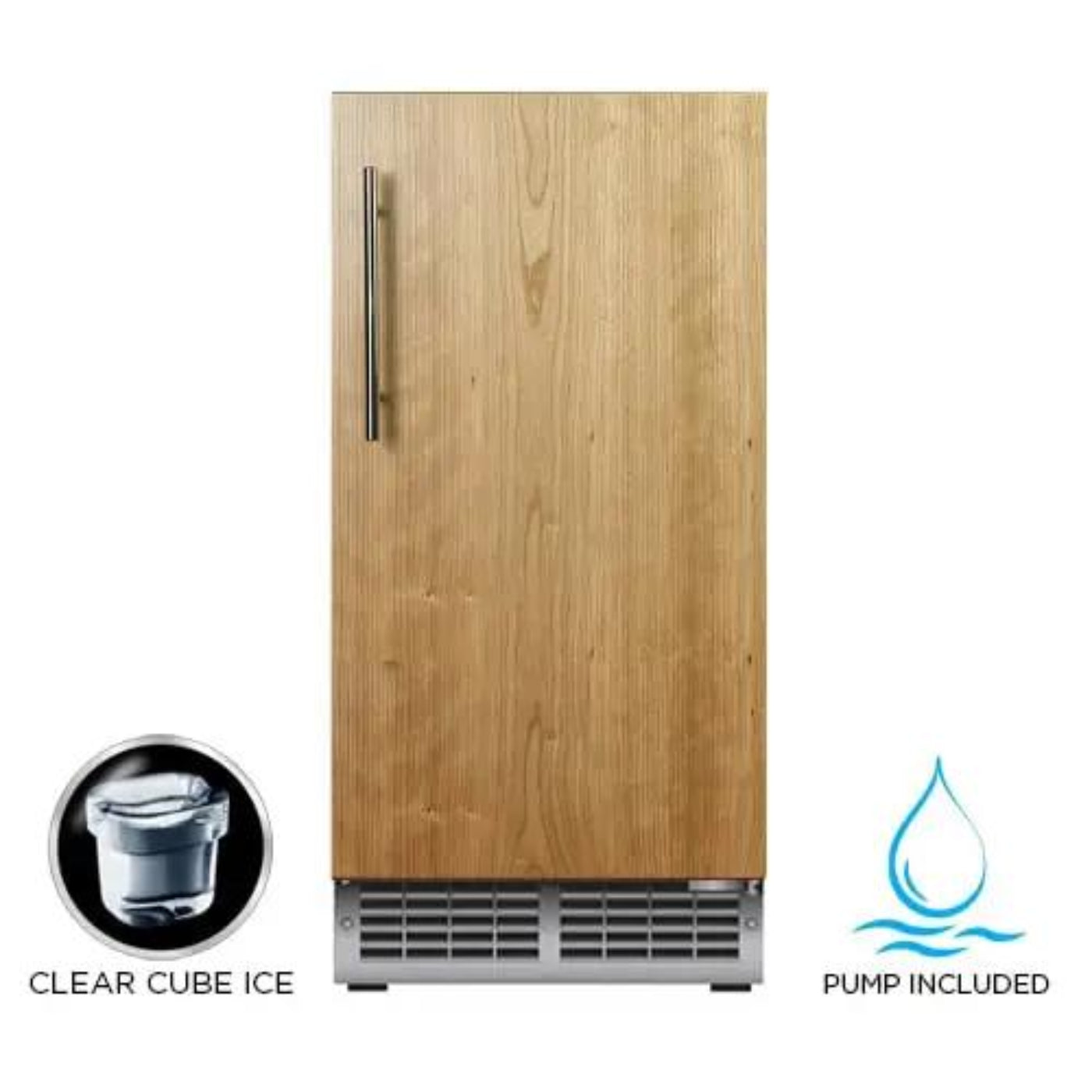 XO APPLIANCE XOUIM1565OP 15" Clear Gourmet Ice Maker Panel Ready w Pump Custom Panel Ready - XOUIM1565OP