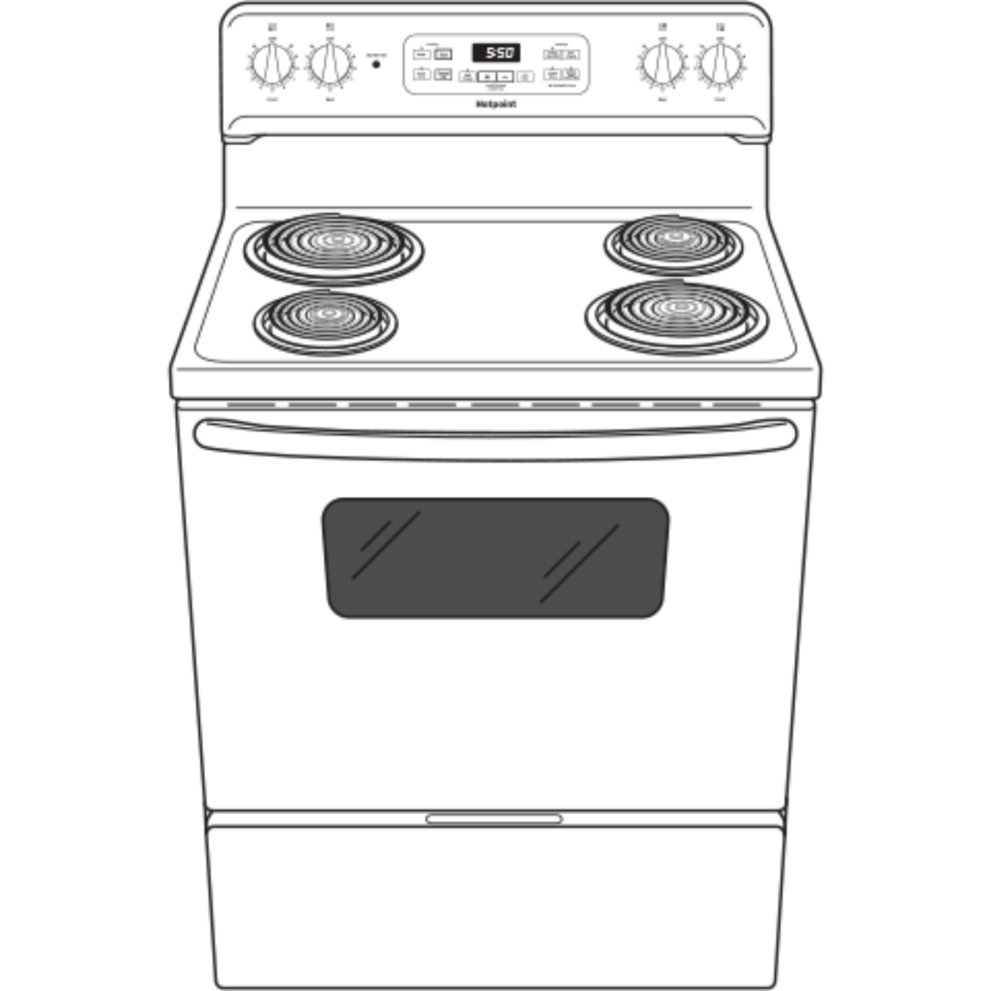 HOTPOINT Hotpoint ENERGY STAR 30" Free-Standing Standard Clean Electric Range White - RBS360DMWW