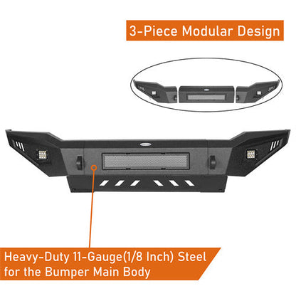Hooke Road Full Width Front Bumper w/Skid Plate(07-13 Toyota Tundra)