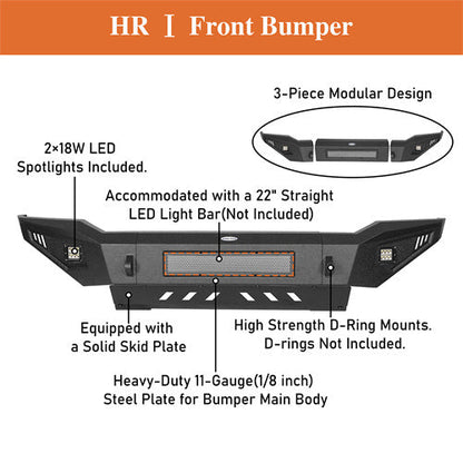 Hooke Road Full Width Front Bumper w/Skid Plate(07-13 Toyota Tundra)