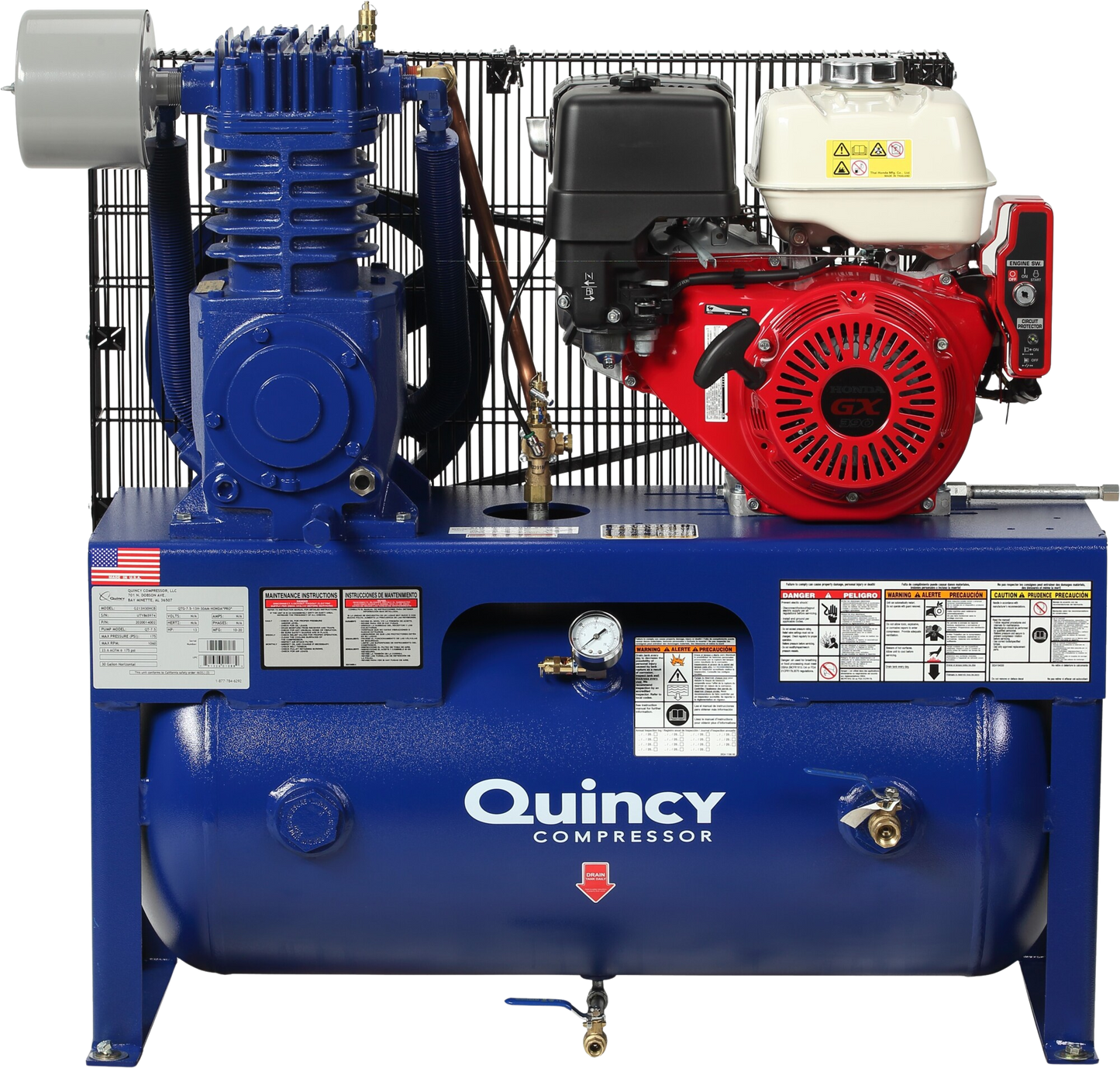 Quincy QT Air Compressor 13 HP 30 Gallon Two Stage w/ Electric Start Honda Engine New - 2020040970