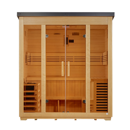 Golden Designs "Vorarlberg" 5 Person Traditional Flat Roof Outdoor Sauna  - GDI-8005-01