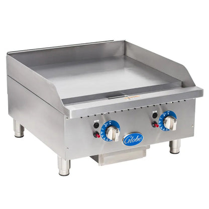 Globe 24" Countertop Gas Griddle with Thermostatic Controls - 60,000 BTU - GLGG24TG