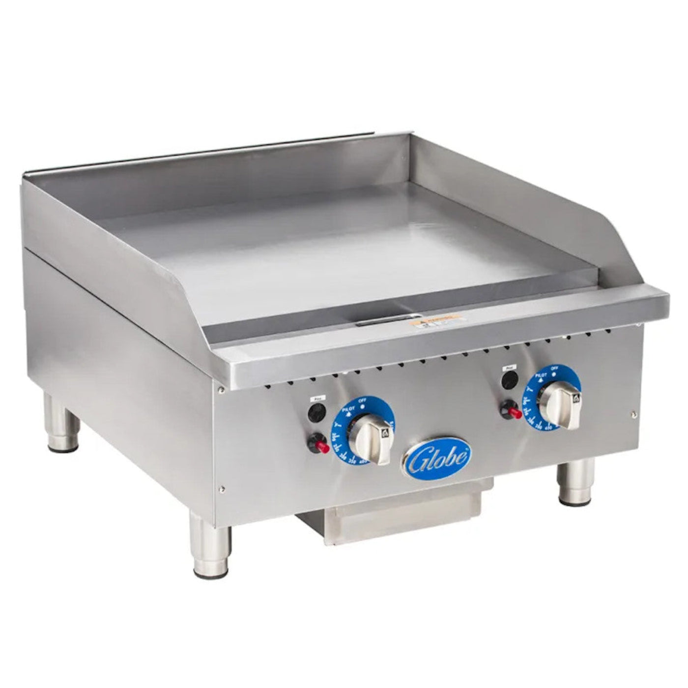 Globe 24" Countertop Gas Griddle with Thermostatic Controls - 60,000 BTU - GLGG24TG