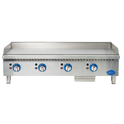 Globe 48" Countertop Gas Griddle with Thermostatic Controls - 120,000 BTU - GLGG48TG