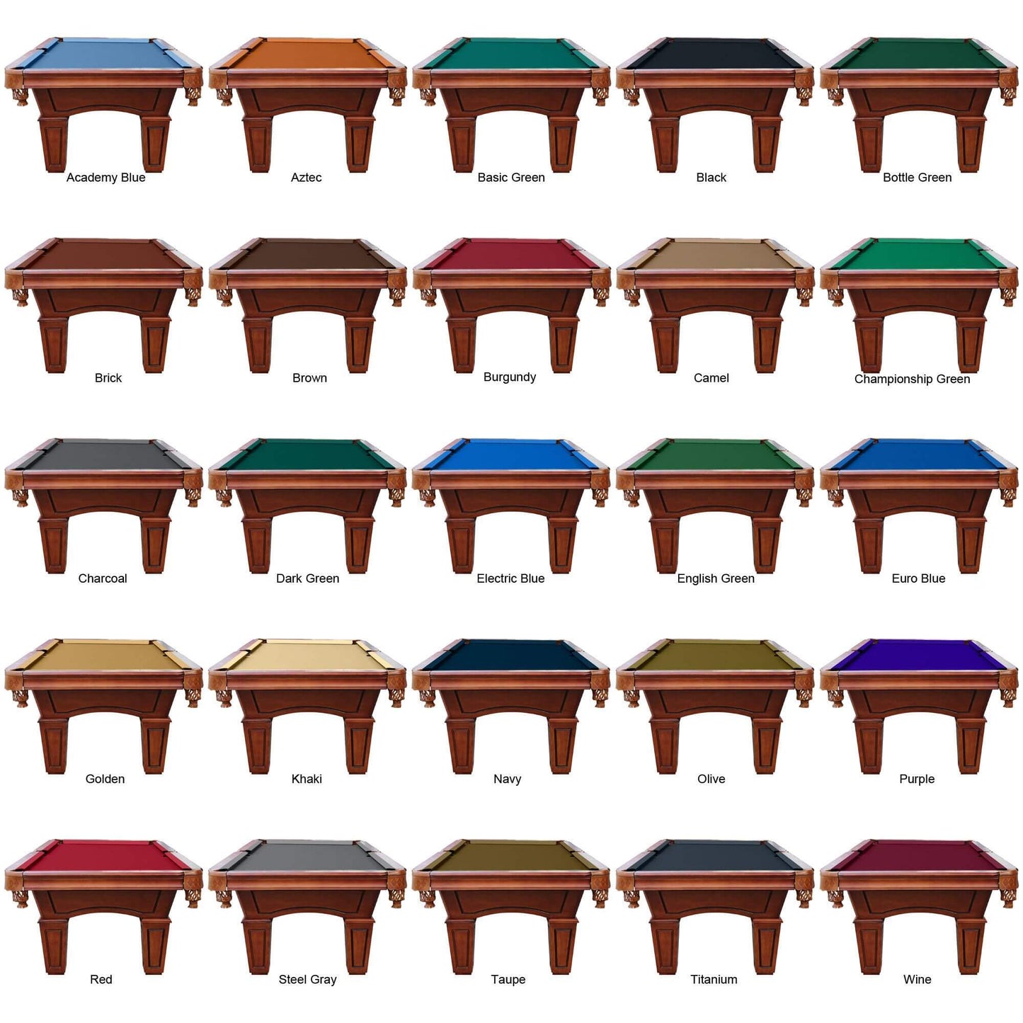 Playcraft St. Lawrence 8' Slate Pool Table with Drop Pockets - PTSLRCHT08