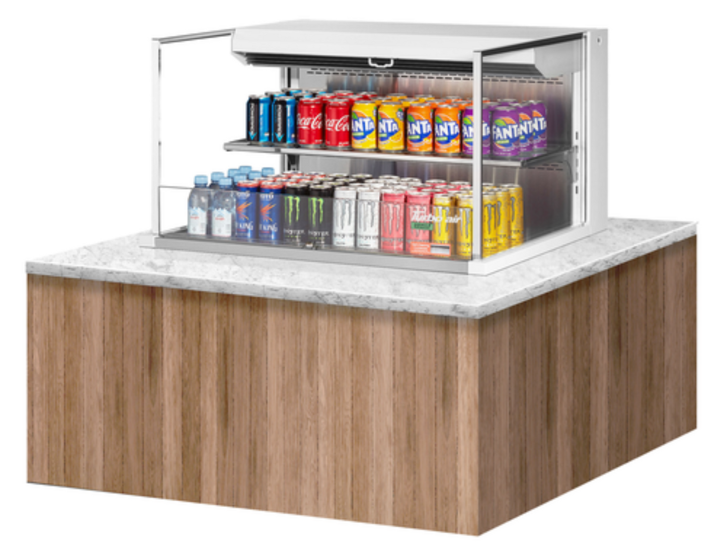 Turbo Air TOM-36L-UF-W(B)-2SI-N Countertop Refrigerated Display Cases - TOM-36L-UF-W(B)-2SI-N