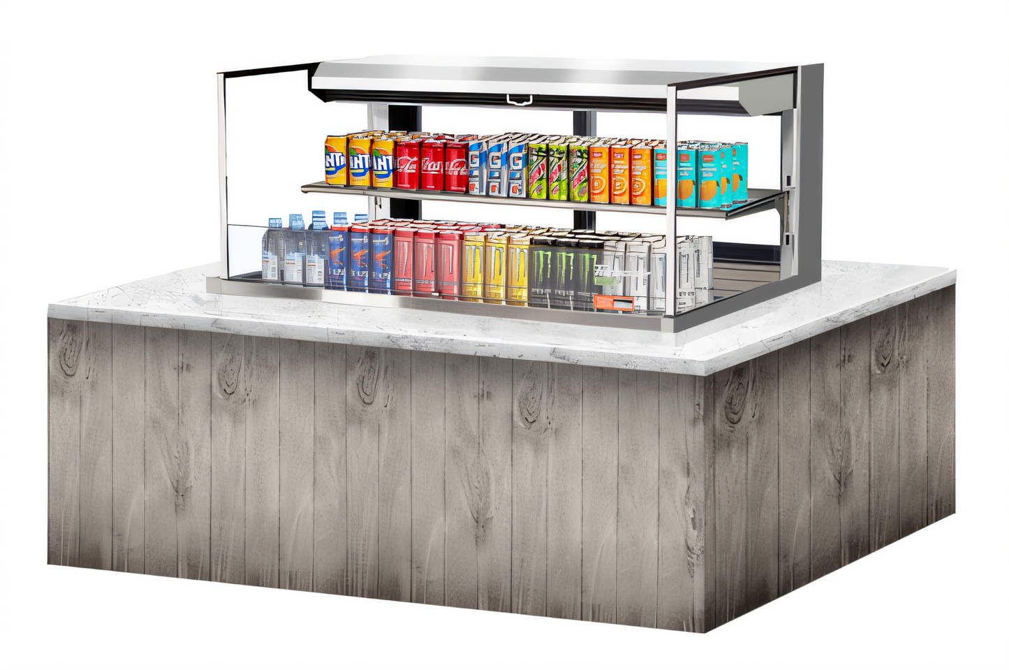 Turbo Air TOM-48L-UFD-S-2SI-N Countertop Refrigerated Display Cases - TOM-48L-UFD-S-2SI-N