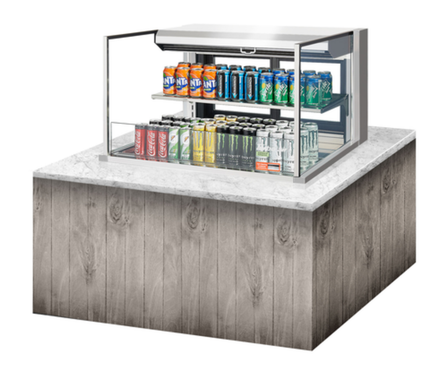 Turbo Air TOM-36L-UFD-S-2SI-N Countertop Refrigerated Display Cases - TOM-36L-UFD-S-2SI-N
