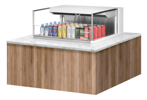 Turbo Air TOM-36L-UF-W(B)-1SI-N Countertop Refrigerated Display Cases - TOM-36L-UF-W(B)-1SI-N