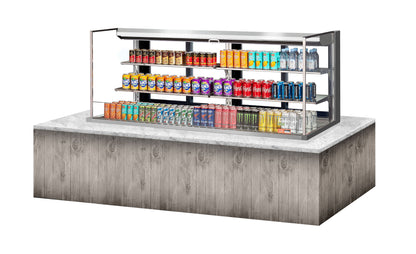 Turbo Air TOM-72L-UFD-S-3SI-N Countertop Refrigerated Display Cases - TOM-72L-UFD-S-3SI-N