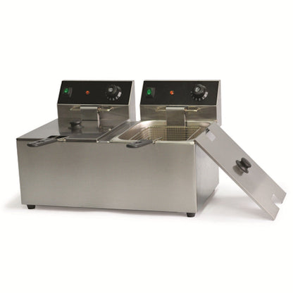 Globe Solutions by Nemco Split Pot Deep Fryer - GSGS1612