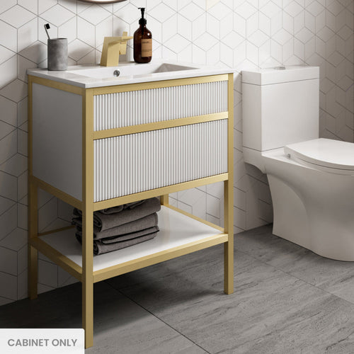 Swiss Madison Cache 24 Freestanding, Bathroom Vanity in White and Gold Cabinet Only - SM-BV901WG-C