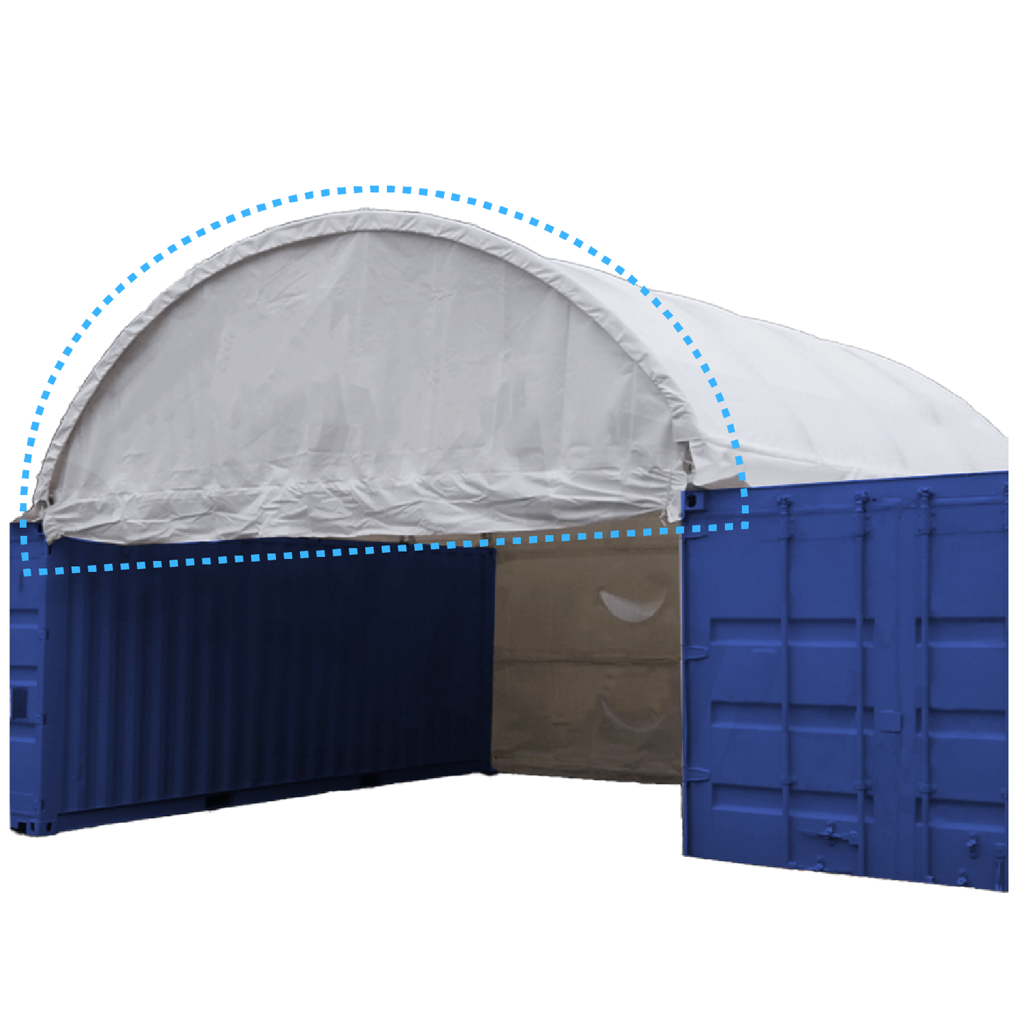 Adam Equipment Half Panel with Frame for Container Shelter 40'x40'x15' , 22oz PVC - PP000184