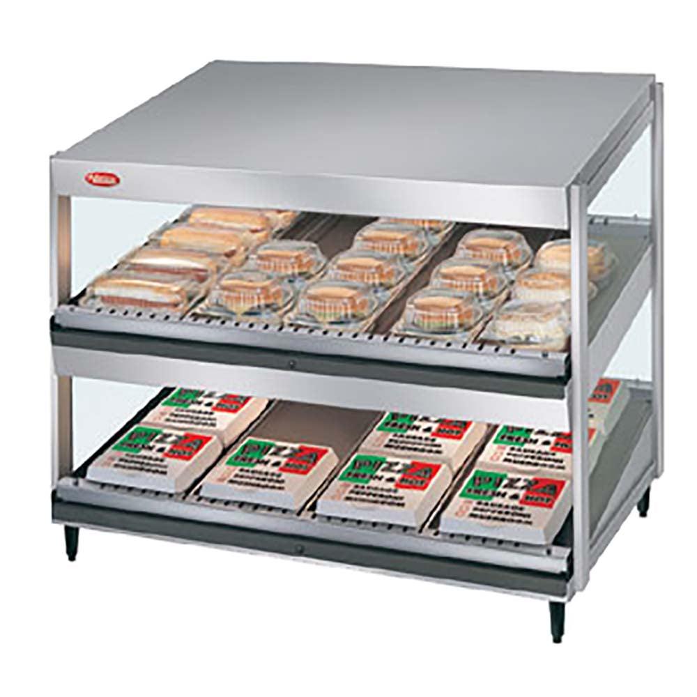 Hatco GRSDS-30D 30" Dual-Shelf Glo-Ray Slant Merchandising Warmer - 120V/1530W
