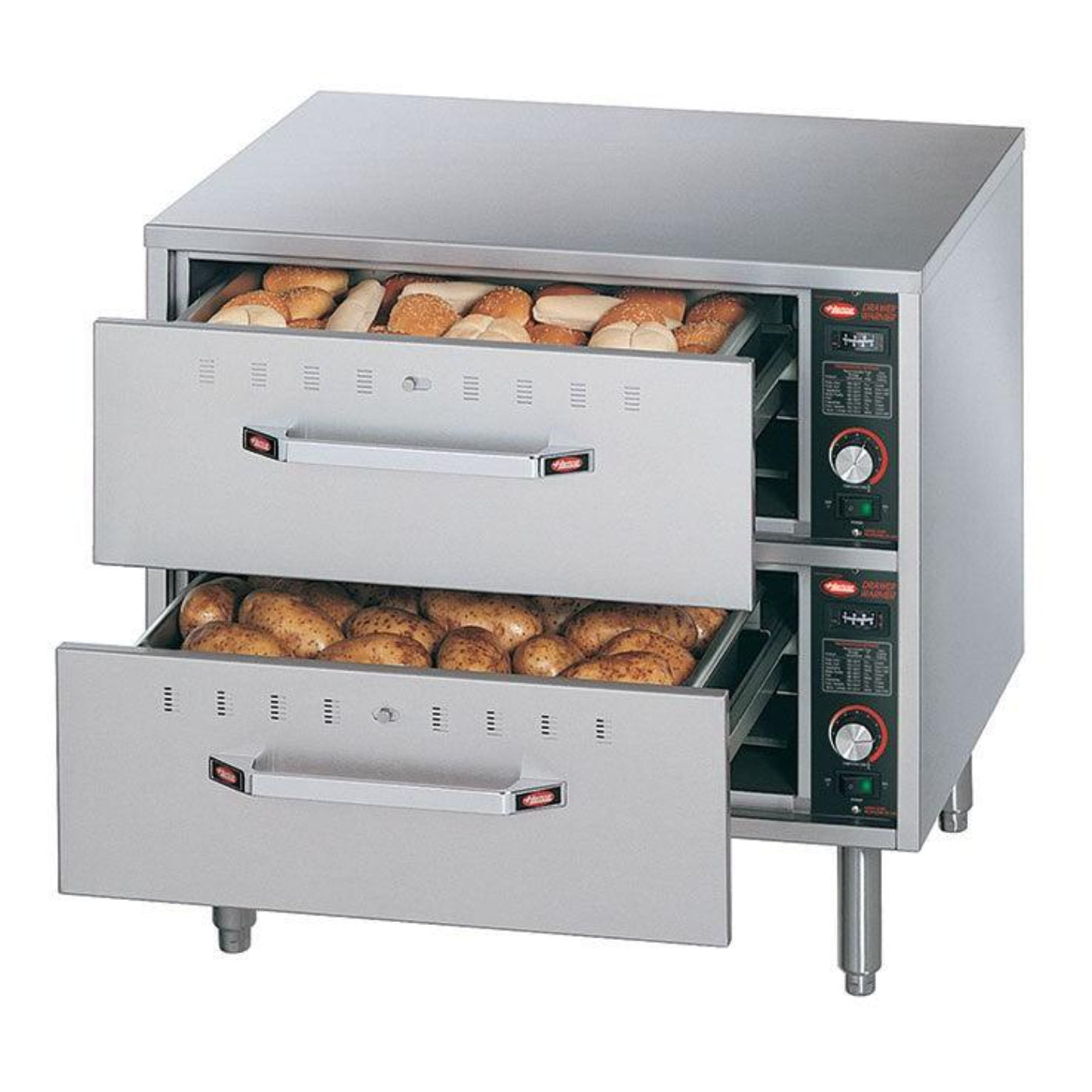 Hatco HDW-2 29.5" Freestanding 2 Narrow Drawer Warmer with Thermostatic Control - 120V, 1 Phase - HDW-2