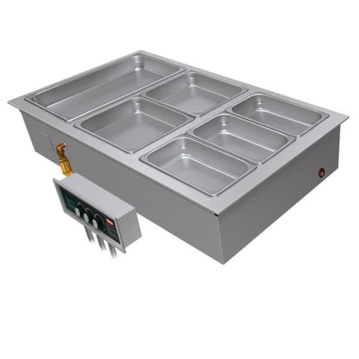 Hatco  3-Pan Drop-In Modular Heated Food Well with Drain - 208V, 3 Phases - HWBI-3D