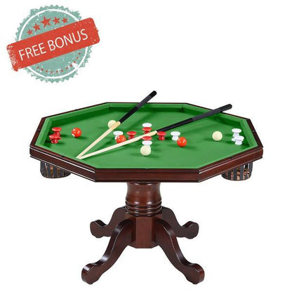 Hathaway Kingston Walnut 3 in 1 Poker Table Set with Chairs - BG2366